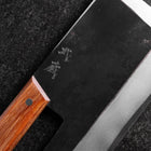 Menkiri (Noodle Knife) Blue Steel #2 Kurouchi Western Brown Handle 330mm-[Musashi]-[Japanese-Kitchen-Knives]