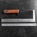 Menkiri (Noodle Knife) Blue Steel #2 Kurouchi Western Brown Handle 330mm-[Musashi]-[Japanese-Kitchen-Knives]