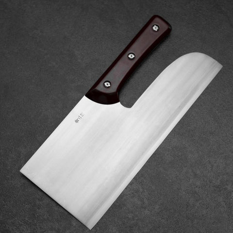 Menkiri (Noodle Knife) Blue Steel #2 Polished Red Urushi Handle 300mm (11.8”)-[Musashi]-[Japanese-Kitchen-Knives]