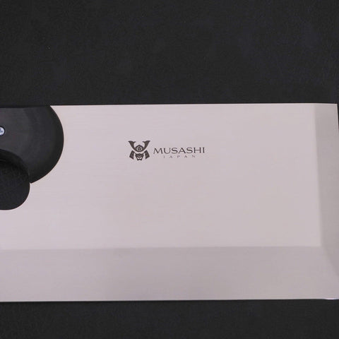 Menkiri (Noodle Knife) Molybdenum Polished Black Cherry Handle 330mm-[Musashi]-[Japanese-Kitchen-Knives]