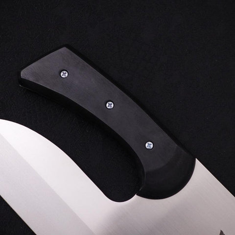 Menkiri (Noodle Knife) Molybdenum Polished Black Cherry Handle 330mm-[Musashi]-[Japanese-Kitchen-Knives]