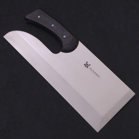 Menkiri (Noodle Knife) Molybdenum Polished Black Cherry Handle 330mm-[Musashi]-[Japanese-Kitchen-Knives]