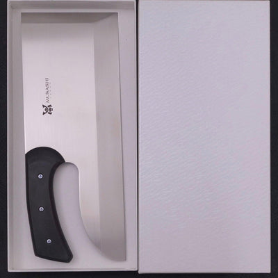 Menkiri (Noodle Knife) Molybdenum Polished Black wood Handle 330mm-Molybdenum-Polished-Western Handle-[Musashi]-[Japanese-Kitchen-Knives]
