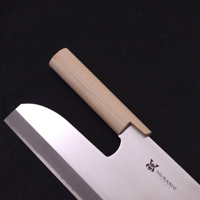 Menkiri (Noodle Knife) Molybdenum Polished Magnolia Handle 300mm-Molybdenum-Polished-Japanese Handle-[Musashi]-[Japanese-Kitchen-Knives]