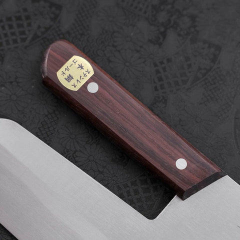 Menkiri (Noodle Knife) Molybdenum Polished Walnut Handle 300mm (11.8”)-[Musashi]-[Japanese-Kitchen-Knives]