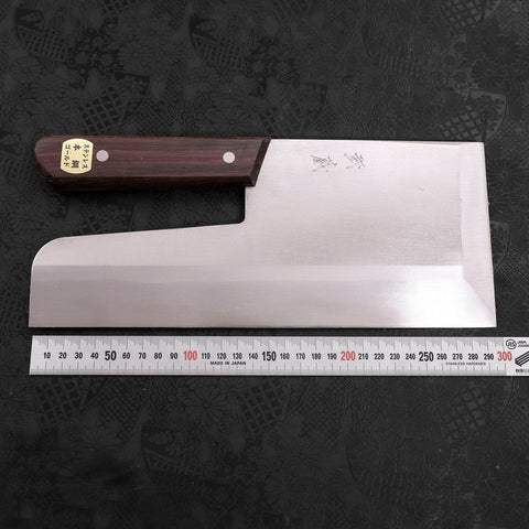 Menkiri (Noodle Knife) Molybdenum Polished Walnut Handle 300mm (11.8”)-[Musashi]-[Japanese-Kitchen-Knives]