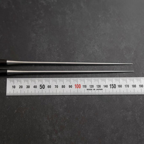 Moribashi Chopsticks Stainless Ebony Handle 180mm with Ebony Sheath and Storage Pouch (7”)-[Musashi]-[Japanese-Kitchen-Knives]