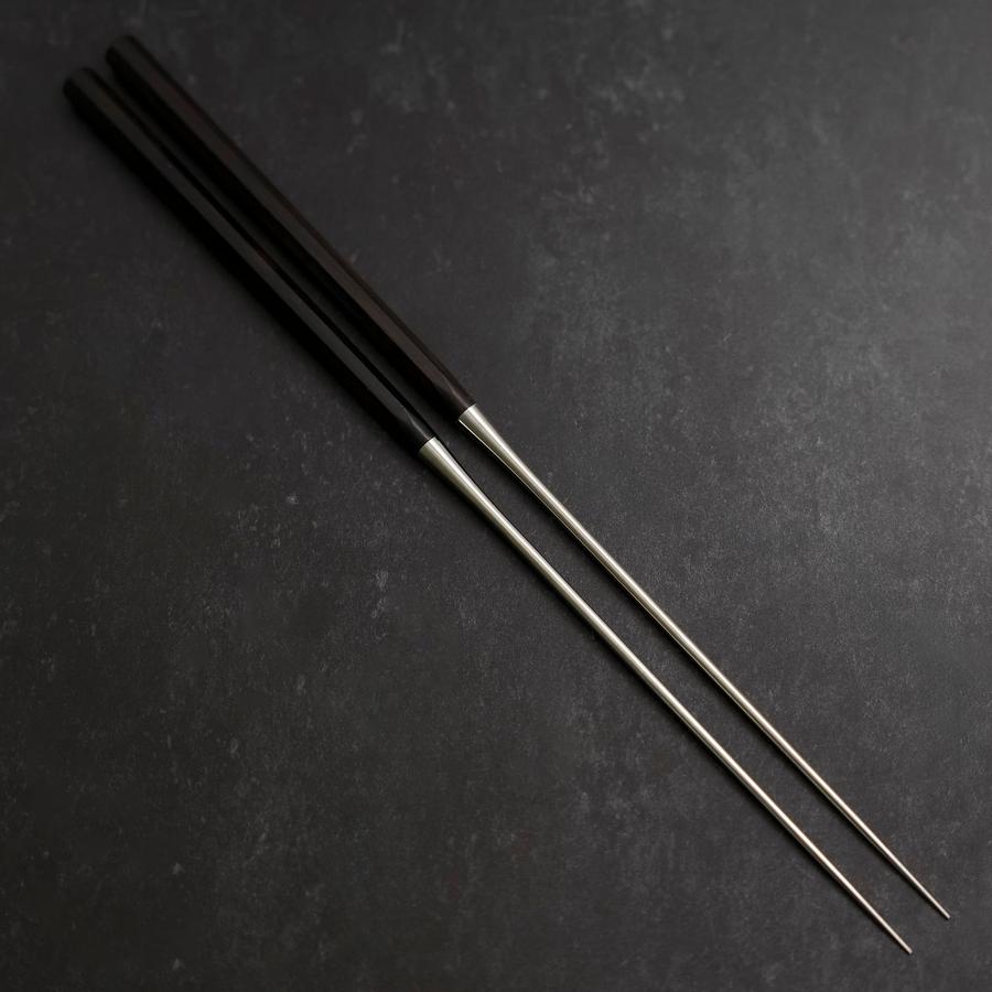 Moribashi Chopsticks Stainless Ebony Handle 180mm with Ebony