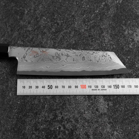 Mukimono Blue Steel #2 Suminagashi Buffalo Ebony Handle 170mm (6.7”)-[Musashi]-[Japanese-Kitchen-Knives]