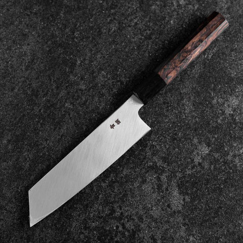 Mukimono Blue Steel #2 Suminagashi Buffalo Ebony Handle 170mm-[Musashi]-[Japanese-Kitchen-Knives]