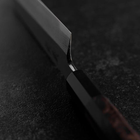 Mukimono Blue Steel #2 Suminagashi Buffalo Ebony Handle 170mm-[Musashi]-[Japanese-Kitchen-Knives]