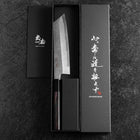 Mukimono Blue Steel #2 Suminagashi Buffalo Ebony Handle 170mm-[Musashi]-[Japanese-Kitchen-Knives]