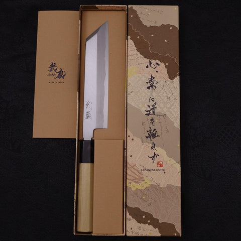 Mukimono White Steel #2 Kasumi Buffalo Magnolia Handle 180mm (7”)-[Musashi]-[Japanese-Kitchen-Knives]