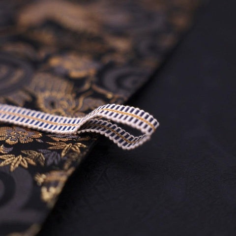 Musashi Japanese Style Kitchen Knife Roll Gold Dragon Tora(Tiger) 1 Pocket Handmade-[Musashi]-[Japanese-Kitchen-Knives]