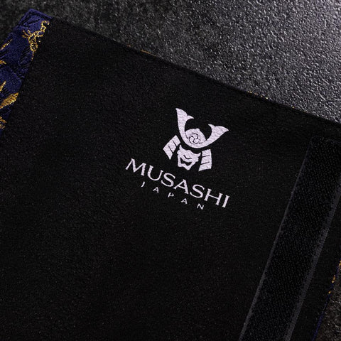 Musashi Japanese Style Kitchen Knife Roll Navy Golden Tora (Tiger) 1 Pocket Handmade-[Musashi]-[Japanese-Kitchen-Knives]