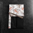 Musashi Japanese Style Kitchen Knife Roll White Koi 1 Pocket Handmade-[Musashi]-[Japanese-Kitchen-Knives]