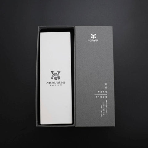 Musashi Professional Sharpening Stone Double-Sided #240/#1000-[Musashi]-[Japanese-Kitchen-Knives]