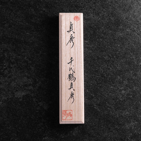 Kiridashi Knife Blue Steel #1 Polished Stainless Handle 55mm With Paulownia Wooden Box (2.2”)