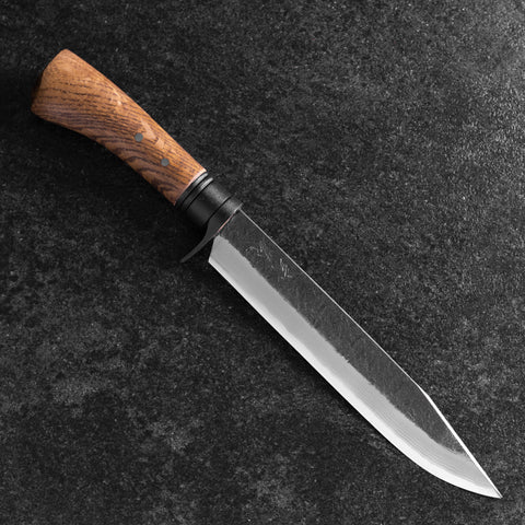 Kennata Blue Steel #2 Kurouchi Damascus Walnut Handle 210mm (8.3”)