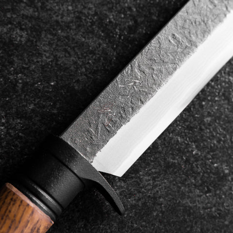 Kennata Blue Steel #2 Kurouchi Damascus Walnut Handle 210mm (8.3”)