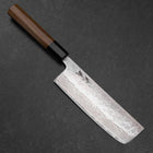 Nakiri 440C Nashiji Damascus Buffalo Bubinga Handle 165mm (6.5”)-[Musashi]-[Japanese-Kitchen-Knives]