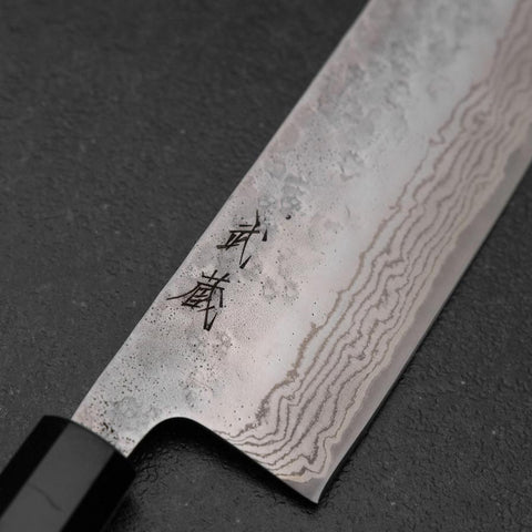 Nakiri 440C Nashiji Damascus Buffalo Bubinga Handle 165mm-[Musashi]-[Japanese-Kitchen-Knives]