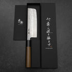 Nakiri 440C Nashiji Damascus Buffalo Bubinga Handle 165mm-[Musashi]-[Japanese-Kitchen-Knives]