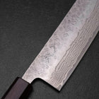 Nakiri 440C Nashiji Damascus Purple Urushi Handle 165mm-[Musashi]-[Japanese-Kitchen-Knives]