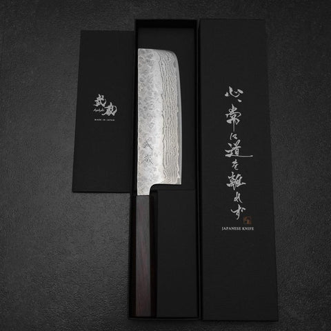 Nakiri 440C Nashiji Damascus Purple Urushi Handle 165mm-[Musashi]-[Japanese-Kitchen-Knives]
