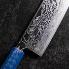 Nakiri AUS-10 Damascus Blue Urushi Handle 165mm-[Musashi]-[Japanese-Kitchen-Knives]