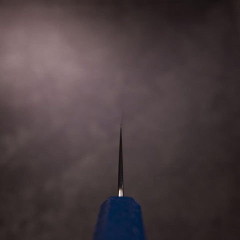 Nakiri AUS-10 Damascus Blue Urushi Handle 165mm-[Musashi]-[Japanese-Kitchen-Knives]