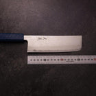 Nakiri AUS-10 Damascus Blue Urushi Handle 165mm-[Musashi]-[Japanese-Kitchen-Knives]