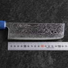 Nakiri AUS-10 Damascus Blue Urushi Handle 165mm-[Musashi]-[Japanese-Kitchen-Knives]