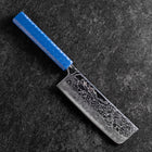 Nakiri AUS-10 Damascus Blue Urushi Handle 165mm-[Musashi]-[Japanese-Kitchen-Knives]