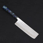 Nakiri AUS-10 Nashiji Damascus Ocean Fireworks Handle 165mm (6.5”)-[Musashi]-[Japanese-Kitchen-Knives]