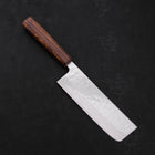 Nakiri AUS-10 Nashiji Damascus Sumi Urushi Handle 165mm (6.5”)-[Musashi]-[Japanese-Kitchen-Knives]