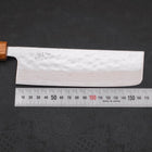 Nakiri AUS-10 Nashiji Damascus Yaki Urushi Handle 165mm (6.5”)-[Musashi]-[Japanese-Kitchen-Knives]