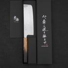 Nakiri AUS-10 Nashiji Damascus Yaki Urushi Handle 165mm (6.5”)-[Musashi]-[Japanese-Kitchen-Knives]