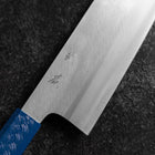 Nakiri AUS-10 Polished Blue Urushi Handle 170mm-[Musashi]-[Japanese-Kitchen-Knives]