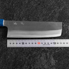 Nakiri AUS-10 Polished Blue Urushi Handle 170mm-[Musashi]-[Japanese-Kitchen-Knives]