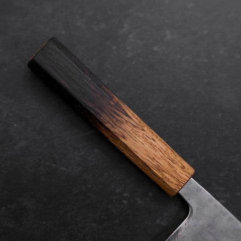 Nakiri AUS-10 Polished Nashiji Damascus Yaki Urushi Handle 165mm (6.5”)-[Musashi]-[Japanese-Kitchen-Knives]