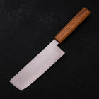 Nakiri AUS-10 Polished Oak Handle 165mm (6.5”)-[Musashi]-[Japanese-Kitchen-Knives]