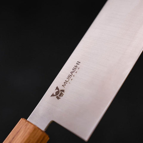 Nakiri AUS-10 Polished Oak Handle 165mm (6.5”)-[Musashi]-[Japanese-Kitchen-Knives]