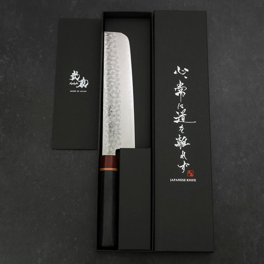 Nakiri AUS-10 Tsuchime Damascus Cherry Handle 180mm (7”) – MUSASHI