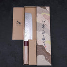 Nakiri AUS-10 Tsuchime Damascus Cherry Wood Handle 165mm (6.5”)-[Musashi]-[Japanese-Kitchen-Knives]