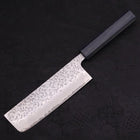 Nakiri AUS-10 Tsuchime Damascus Dark-Blue Urushi Handle 165mm (6.5”)-[Musashi]-[Japanese-Kitchen-Knives]