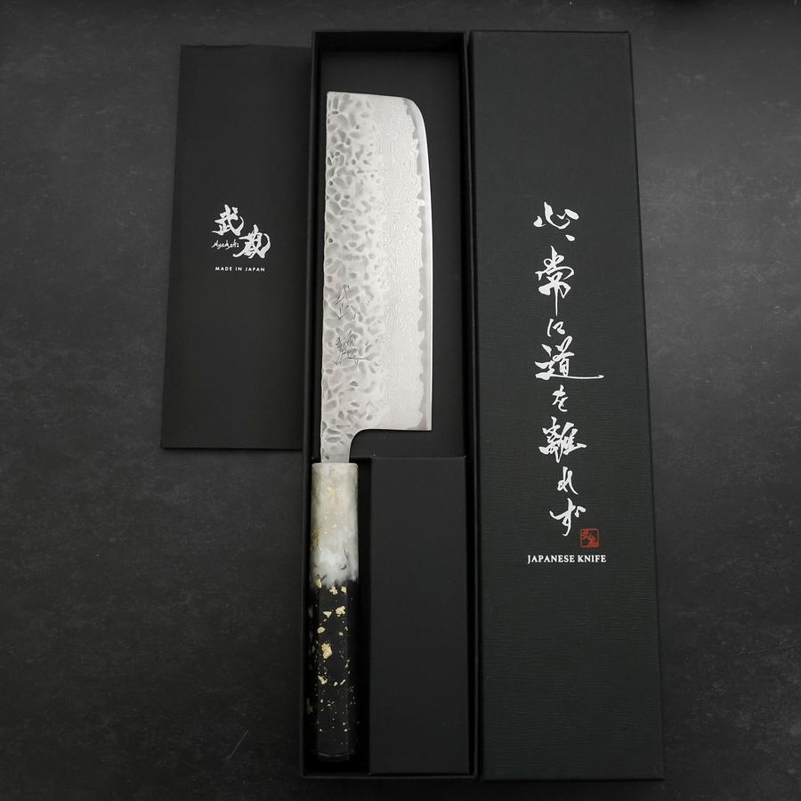 菜切 AUS-10 槌目ダマスカス 燦藍漆柄 165mm – MUSASHI