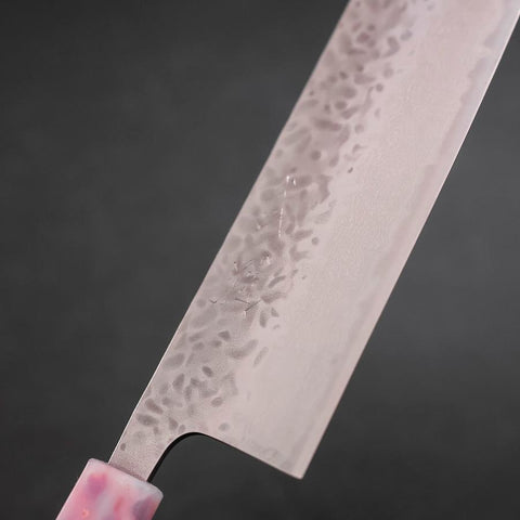 Nakiri AUS-10 Tsuchime Damascus Ocean Sakura Rose Gold Handle 165mm (6.5”)-[Musashi]-[Japanese-Kitchen-Knives]
