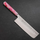 Nakiri AUS-10 Tsuchime Damascus Ocean Sakura Rose Gold Handle 165mm (6.5”)-[Musashi]-[Japanese-Kitchen-Knives]