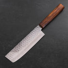 Nakiri AUS-10 Tsuchime Damascus Sumi Urushi Handle 165mm (6.5”)-[Musashi]-[Japanese-Kitchen-Knives]